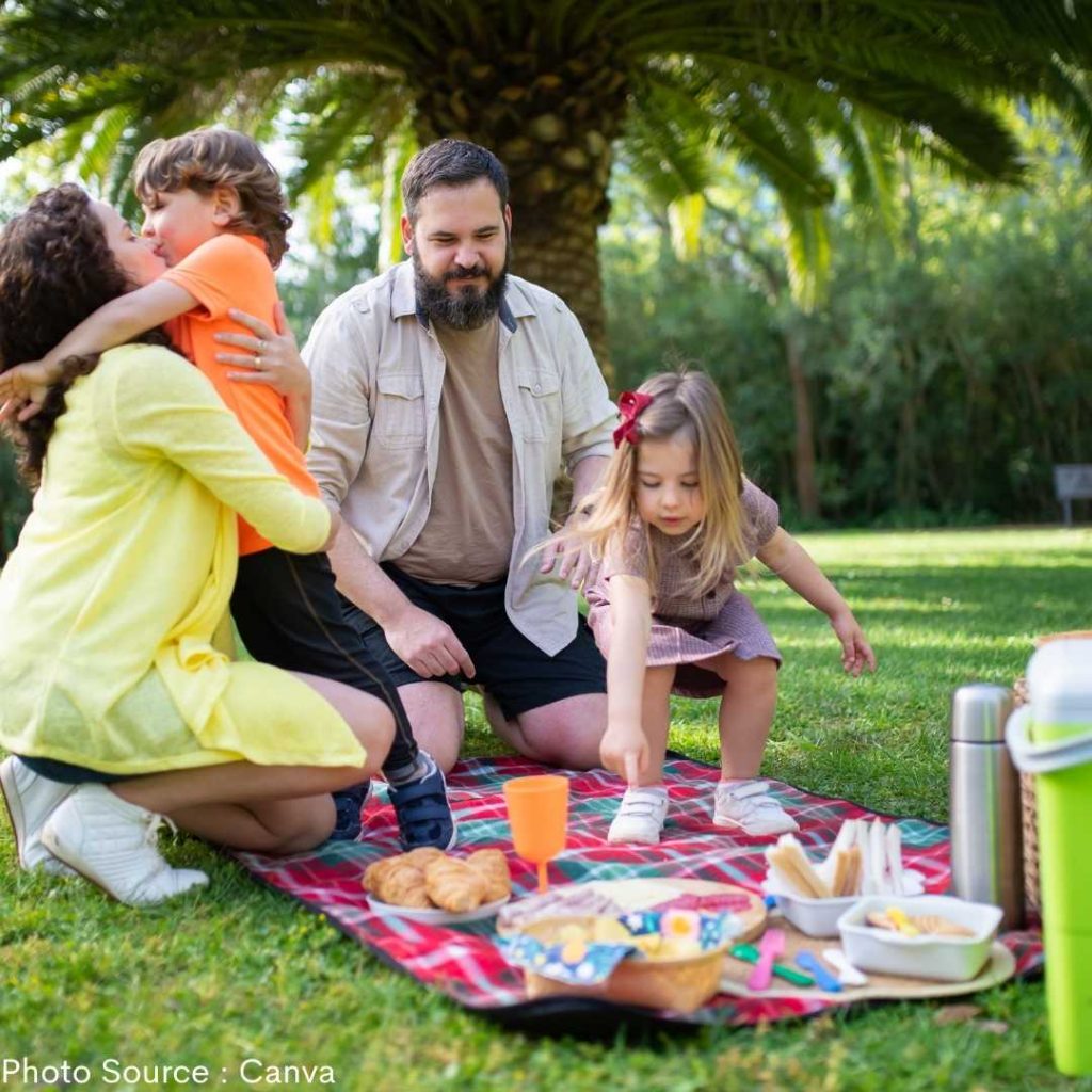 family having picnic