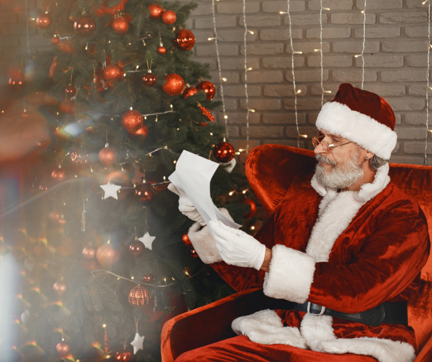 Santa reading a letter